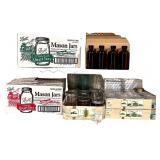 Collection of Mason Jars and Bottles - Mixed Ball and Kerr Half-Pint and Quart Sizes