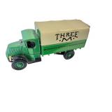 Group of Vintage Collectibles: Toy Truck, Straight Razor, Tin, and More