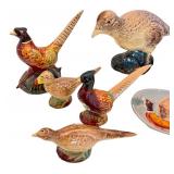 Rosemeade Pheasant Figurine Collection with Redfield S.Dak. Trinket Dish