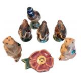 Set of Ceramic Animal and Flower Shaped Salt and Pepper Shakers