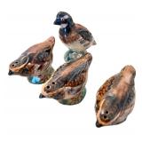 Set of Ceramic Animal and Flower Shaped Salt and Pepper Shakers