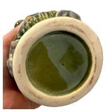 Vintage Majolica Style Ceramic Hunting Pitcher with Dog Handle