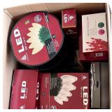 Large Collection of LED Christmas Lights, Accessories, and Hanging Kit