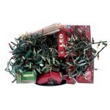 Large Collection of LED Christmas Lights, Accessories, and Hanging Kit