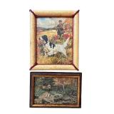 Collection of Framed Hunting Dog Art and Prints
