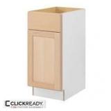 Hampton Bay 15 in. W x 24 in. D x 34.5 in. H Ready to Assemble Base Kitchen Cabinet in Unfinished with CLICKREADY Technology Customer Returns See Pictures Hampton Bay 15 in. W x 24 in. D x 34.5 in. H Ready to Assemble Base Kitchen Cabinet in Unfinished with CLICKREADY Technology Customer Returns See Pictures