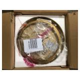 HUOKU Lumin 11.8 in. 2-Light Gold Flush Mount with Drum Seeded Glass Shade Dimmable Ceiling Light  Customer Returns See Pictures HUOKU Lumin 11.8 in. 2-Light Gold Flush Mount with Drum Seeded Glass Shade Dimmable Ceiling Light  Customer Returns See Pictures