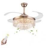 42 in. Integrated LED Indoor Gold Crystal Acrylic Retractable Blade Ceiling Fan with Light   Customer Returns See Pictures 42 in. Integrated LED Indoor Gold Crystal Acrylic Retractable Blade Ceiling Fan with Light   Customer Returns See Pictures