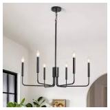 Roxsanne 6-Light Black Dimmable Classic/Traditional Chandelier Rustic Linear Candle-Style Kitchen Island Light Fixture  Customer Returns See Pictures Roxsanne 6-Light Black Dimmable Classic/Traditional Chandelier Rustic Linear Candle-Style Kitchen Island Light Fixture  Customer Returns See Pictures