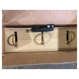 Zevni Modern 22 in. 3-Light Black Bathroom Vanity Light, Powder Room Rustic Vanity Light, Clear Glass Brass Gold Wall Light Customer Returns See Pictures Zevni Modern 22 in. 3-Light Black Bathroom Vanity Light, Powder Room Rustic Vanity Light, Clear Glass Brass Gold Wall Light Customer Returns See Pictures