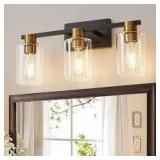 Deyidn Farmhouse 19.68 in. 3-Light Black Modern Industrial Indoor Vanity Light with Clear Glass Shades, Bulbs Not Included Customer Returns See Pictures Deyidn Farmhouse 19.68 in. 3-Light Black Modern Industrial Indoor Vanity Light with Clear Glass Shades, Bulbs Not Included Customer Returns See Pictures