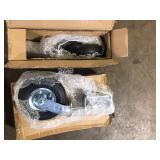 Lot of Shepherd 8 in. Black Rubber and Steel Pneumatic Swivel Gate Caster with Spring-Loaded Bracket and 200 lbs. Load Rating    Customer Returns See Pictures Lot of Shepherd 8 in. Black Rubber and Steel Pneumatic Swivel Gate Caster with Spring-Loaded Bracket and 200 lbs. Load Rating    Customer Returns See Pictures
