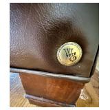 Whittemore-Sherrill Brown Leather Sofa with 2 Decorative Throw Pillows