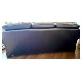 Whittemore-Sherrill Brown Leather Sofa with 2 Decorative Throw Pillows