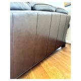 Whittemore-Sherrill Brown Leather Sofa with 2 Decorative Throw Pillows