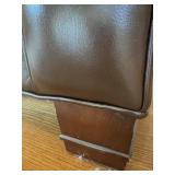 Whittemore-Sherrill Brown Leather Sofa with 2 Decorative Throw Pillows