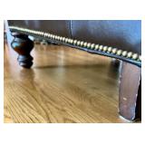 Whittemore-Sherrill Limited Brown Leather Wingback Armchair with Nailhead Trim and Cushion