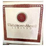 Whittemore-Sherrill Limited Brown Leather Wingback Armchair with Nailhead Trim and Cushion