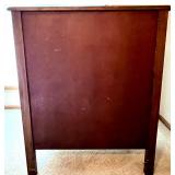 Antique Wooden Secretary Desk with Drawers and Key & Chair