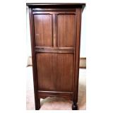 Antique Wooden Secretary Desk with Drawers and Key & Chair