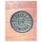 Antique Wooden Secretary Desk with Drawers and Key & Chair