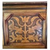 Antique Wooden Secretary Desk with Drawers and Key & Chair