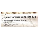 Pottery Barn Chunky Natural Wool Jute Rug 8x10
