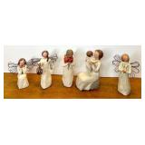 Set of 5 Willow Tree Style Angel Figurines