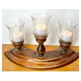 Home Decor Collection with Vintage Trinket Boxes, Wood Candle Holder, Cups, and Art Plaques