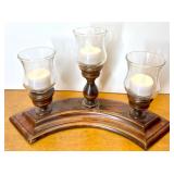 Home Decor Collection with Vintage Trinket Boxes, Wood Candle Holder, Cups, and Art Plaques