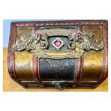 Home Decor Collection with Vintage Trinket Boxes, Wood Candle Holder, Cups, and Art Plaques