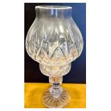 Collection of Glass Tabletop Decor Including Seiko Clock and Oil Lamp