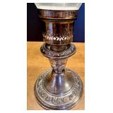 Collection of Sterling and Metal Decor Items Including Gorham Sterling Candle Holders, Photo Frames, and More