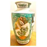 Asian Decor Collection with Hand-Painted Vase, Lidded Jar, Album, and Duck Figures