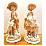 Andrea by Sadek Hand Painted Porcelain Figurines, German Figure and Floral Bowl Collection