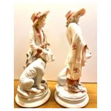 Andrea by Sadek Hand Painted Porcelain Figurines, German Figure and Floral Bowl Collection
