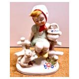 Andrea by Sadek Hand Painted Porcelain Figurines, German Figure and Floral Bowl Collection
