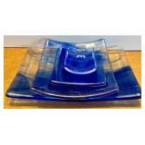 Eclectic Decorative Ceramic and Glass Tableware Collection with Serving Tray