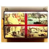 Collection of Miniature Musical Instrument Figurines and Keepsake Box