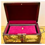 Collection of Miniature Musical Instrument Figurines and Keepsake Box