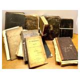 Vintage Family Photograph Album and Ephemera Collection with Old Books
