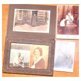 Vintage Family Photograph Album and Ephemera Collection with Old Books