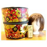 Wig with Stand, Super Pro Wig Head Holder, and Floral Hat Box Set