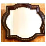 Quatrefoil Wall Mirror with Distressed Wood Frame