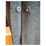 Calvin Klein Wool Blend Overcoat Size 2 Charcoal Gray