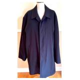Calvin Klein 42R Black Bonded Polyester Overcoat