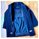 Calvin Klein 42R Black Bonded Polyester Overcoat