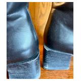 Sudini Black Leather Tall Boots Size 8.5B with Nubuck & Suede Kit