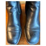 Sudini Black Leather Tall Boots Size 8.5B with Nubuck & Suede Kit