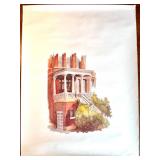 2 Watercolor Art Prints - Old St. Thomas Academy Building and Broadway Music Theatre Scene